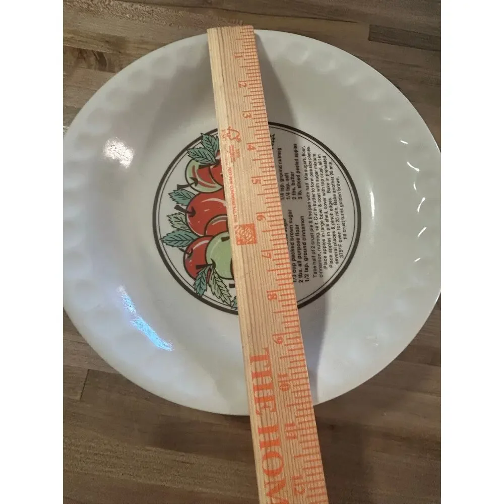 Vintage Sunnycraft Sunstone Apple Pie Recipe Baker 11” Ceramic Pie Dish #11011